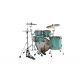 TAMA Starclassic Maple 4-piece shell pack with 22" bass drum, Smoked Black Nickel Shell Hardware SURF GREEN SILK