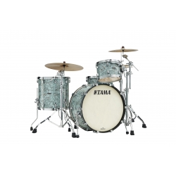 TAMA Starclassic Maple 3-piece shell pack with 22" bass drum, Chrome Shell Hardware SKY BLUE SWIRL