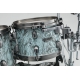 TAMA Starclassic Maple 4-piece shell pack with 22" bass drum, Smoked Black Nickel Shell Hardware SKY BLUE SWIRL