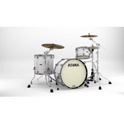 TAMA Starclassic Maple 3-piece shell pack with 22" bass drum, Smoked Black Nickel Shell Hardware SNOW WHITE PEARL