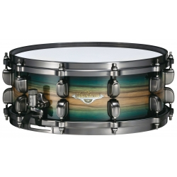 TAMA Starclassic Maple 14"x5.5" Snare Drum, Smoked Black Nickel Shell Hardware EMERALD PACIFIC WALNUT BURST
