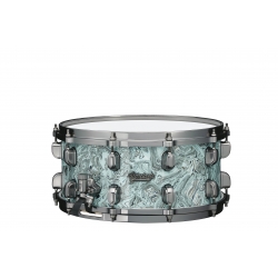 TAMA Starclassic Maple 14"x6.5" Snare Drum, Smoked Black Nickel Shell Hardware SKY BLUE SWIRL