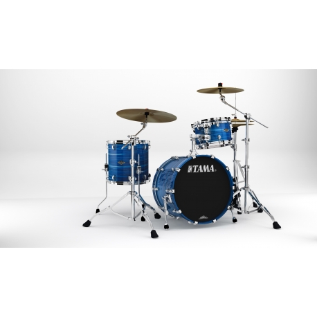 TAMA Starclassic Walnut/Birch 3-piece shell pack with 20" bass drum LACQUER OCEAN BLUE RIPPLE