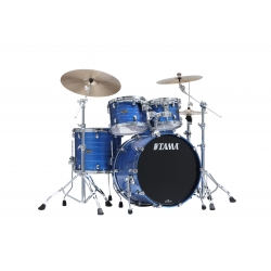 TAMA Starclassic Walnut/Birch 4-piece shell pack with 22" bass drum LACQUER OCEAN BLUE RIPPLE