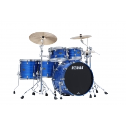 TAMA Starclassic Walnut/Birch 5-piece shell pack with 22" bass drum LACQUER OCEAN BLUE RIPPLE
