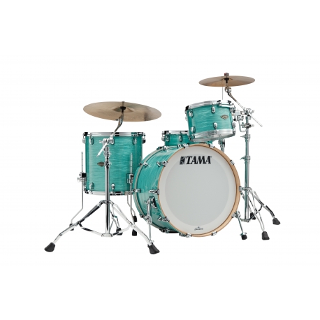 TAMA Starclassic Walnut/Birch 3-piece shell pack with 22" bass drum SURF GREEN SILK