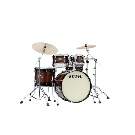 TAMA S.L.P. Dynamic Kapur 4-piece shell pack with 22" bass drum GLOSS BLACK KAPUR BURST