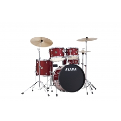 TAMA Rhythm Mate 5-piece complete kit with 20" bass drum & Meinl BCS cymbals CANDY APPLE MIST