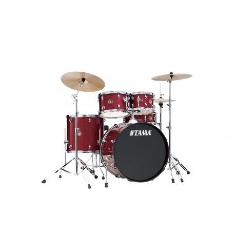 TAMA Rhythm Mate 5-piece complete kit with 22" bass drum & Meinl BCS cymbals CANDY APPLE MIST