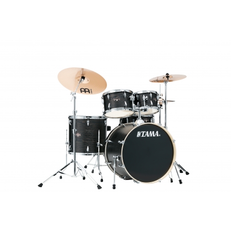 TAMA Imperialstar 5-piece complete kit with 22" bass drum & Meinl HCS Bronze cymbals BLACK OAK WRAP