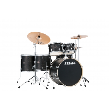 TAMA Imperialstar 6-piece complete kit with 22" bass drum & Meinl HCS Bronze cymbals BLACK OAK WRAP