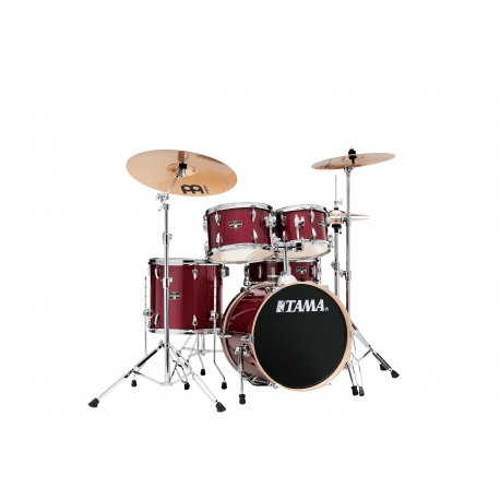 TAMA Imperialstar 5-piece complete kit with 22" bass drum & Meinl HCS Bronze cymbals CANDY APPLE MIST