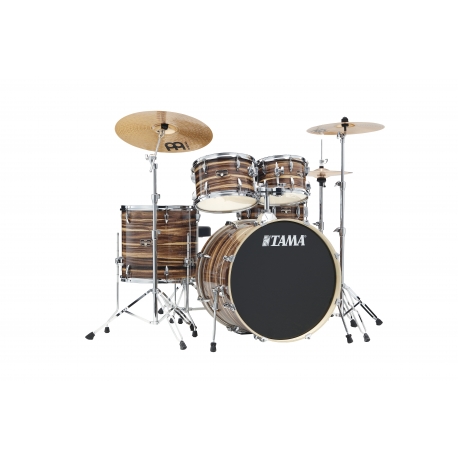 TAMA Imperialstar 5-piece complete kit with 20" bass drum & Meinl HCS Bronze cymbals COFFEE TEAK WRAP