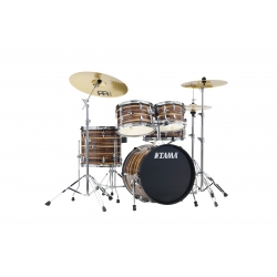 TAMA Imperialstar 5-piece complete kit with 20" bass drum & Meinl HCS Bronze cymbals COFFEE TEAK WRAP
