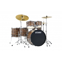 TAMA Imperialstar 5-piece complete kit with 22" bass drum & Meinl HCS Bronze cymbals COFFEE TEAK WRAP