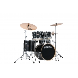 TAMA Imperialstar 5-piece complete kit with 20" bass drum & Meinl HCS Bronze cymbals HAIRLINE BLACK