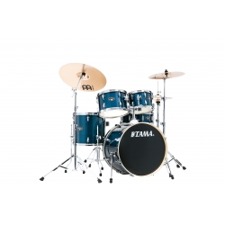 TAMA Imperialstar 5-piece complete kit with 22" bass drum & Meinl HCS Bronze cymbals HAIRLINE BLUE