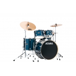 TAMA Imperialstar 5-piece complete kit with 18" bass drum & Meinl HCS Bronze cymbals HAIRLINE BLUE