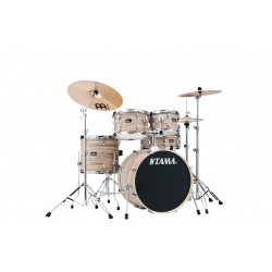 TAMA Imperialstar 5-piece complete kit with 20" bass drum & Meinl HCS Bronze cymbals NATURAL ZEBRAWOOD WRAP
