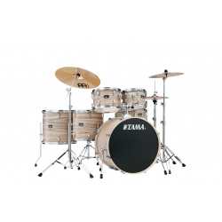 TAMA Imperialstar 6-piece complete kit with 22" bass drum & Meinl HCS Bronze cymbals NATURAL ZEBRAWOOD WRAP