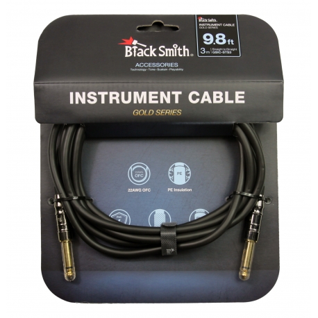 CABLE GUITARE BLACK SMITH 3M JACK JACK