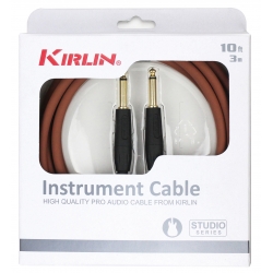 CABLE GUITARE KIRLIN 3M JACK JACK MARRON