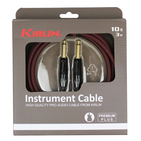 CABLE GUITARE KIRLIN 3M JACK JACK NOIR/R