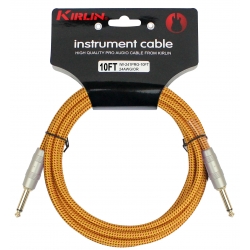 CABLE GUITARE KIRLIN 3M JACK JACK ORANGE