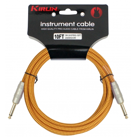 CABLE GUITARE KIRLIN 3M JACK JACK ORANGE