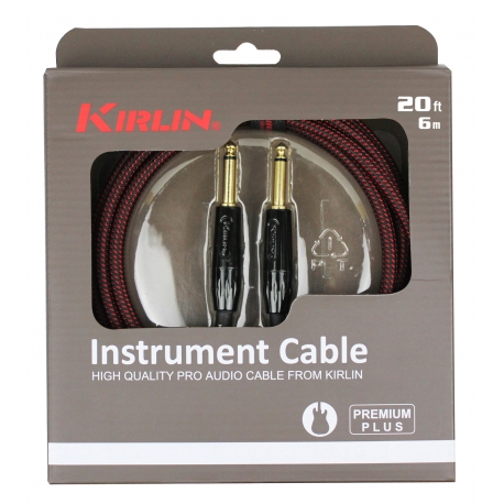 CABLE GUITARE KIRLIN 6M JACK JACK NOIR/R