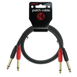 CABLE PATCH KIRLIN 2XJACK-2XJACK 1M NOIR