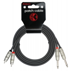 CABLE PATCH KIRLIN 2XJACK-2XJACK 1M NOIR