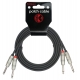 CABLE PATCH KIRLIN 2XJACK-2XJACK 1M NOIR