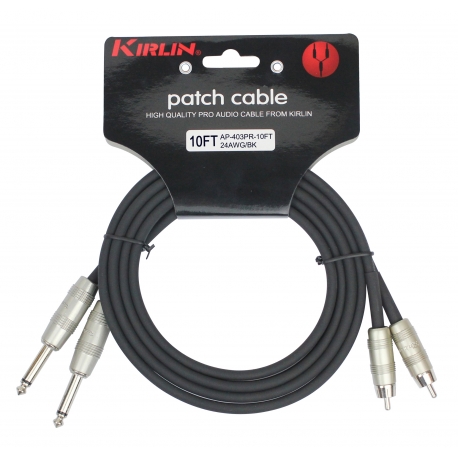 CABLE PATCH KIRLIN 2XJACK-2XJACK 3M NOIR