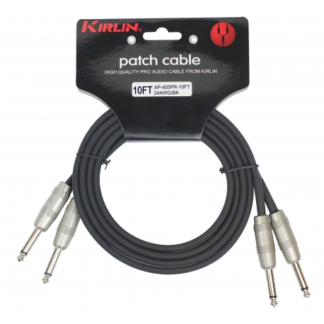 CABLE PATCH KIRLIN 2XJACK-2XJACK 3M NOIR