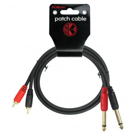 CABLE PATCH KIRLIN 2XRCA-2XJACK 1M NOIR