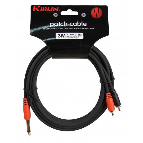 CABLE PATCH KIRLIN 2XRCA-2XJACK 3M NOIR