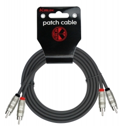 CABLE PATCH KIRLIN 2XRCA-2XRCA 1M NOIR