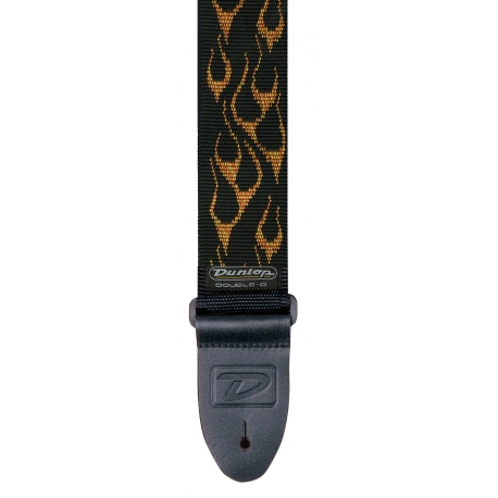 COURROIE DUNLOP FLAMBE NOIR ET JAUNE